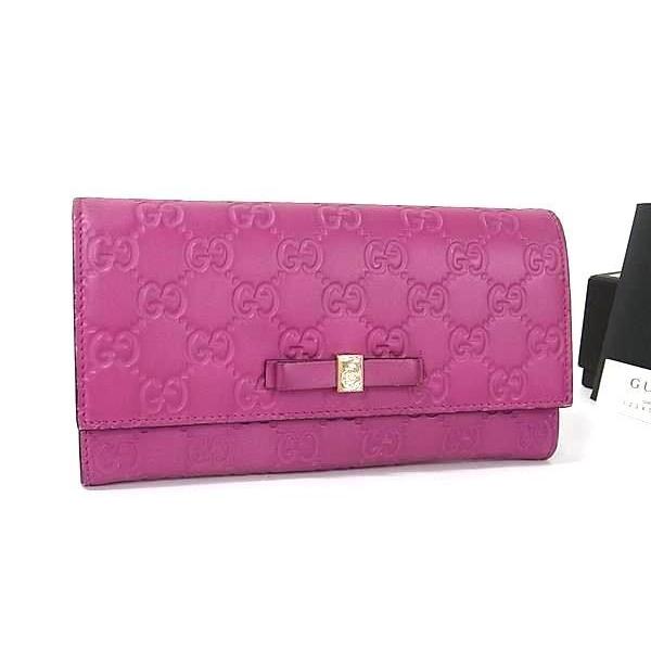GUCCI（グッチ） 長財布 グッチシマ メタルリボン ジップアラウンド