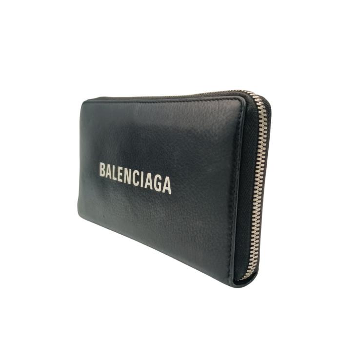 #*I様 超美品！【BALENCIAGA】ブラック長財布 BALENCIAGA（バレンシアガ） 長財布 エブリデイ 490625 レザー