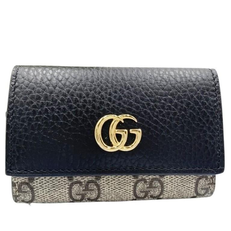 GUCCI（グッチ） キーケース GGスプリーム 456118 PVC×レザー ベージュ