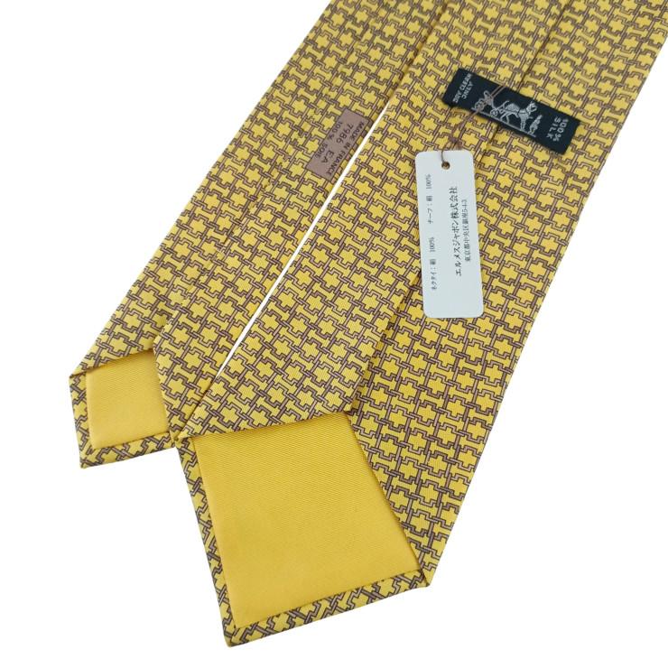 HERMES（エルメス） ネクタイ シルク100％ イエロー系 新品未使用展示