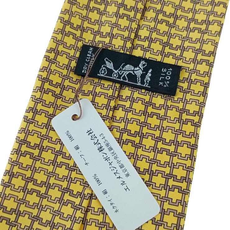 HERMES（エルメス） ネクタイ シルク100％ イエロー系 新品未使用展示