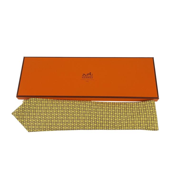 HERMES（エルメス） ネクタイ シルク100％ イエロー系 新品未使用展示