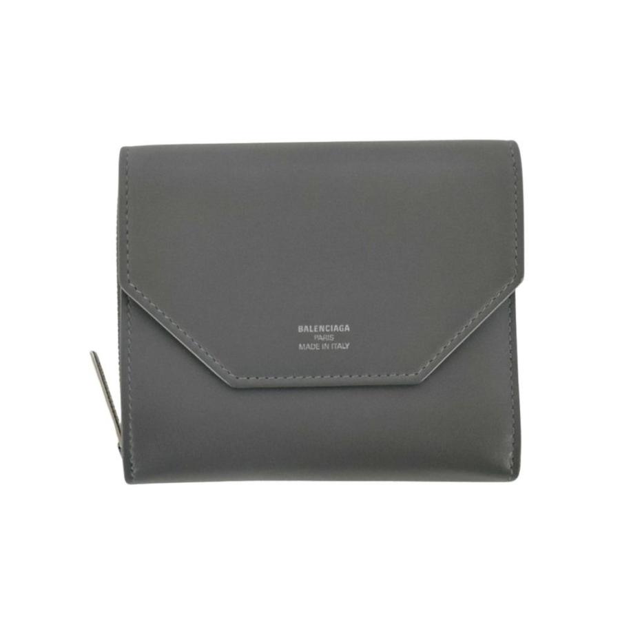 新品未使用　BALENCIAGA 三つ折り財布　グレー BALENCIAGA（バレンシアガ） 三つ折り財布 エンベロープ 753762 レザー