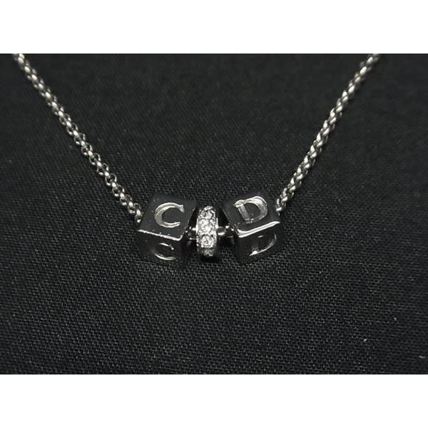 腕時計、アクセサリー 美品 Dior ディオール ロゴ キューブ ストーン 