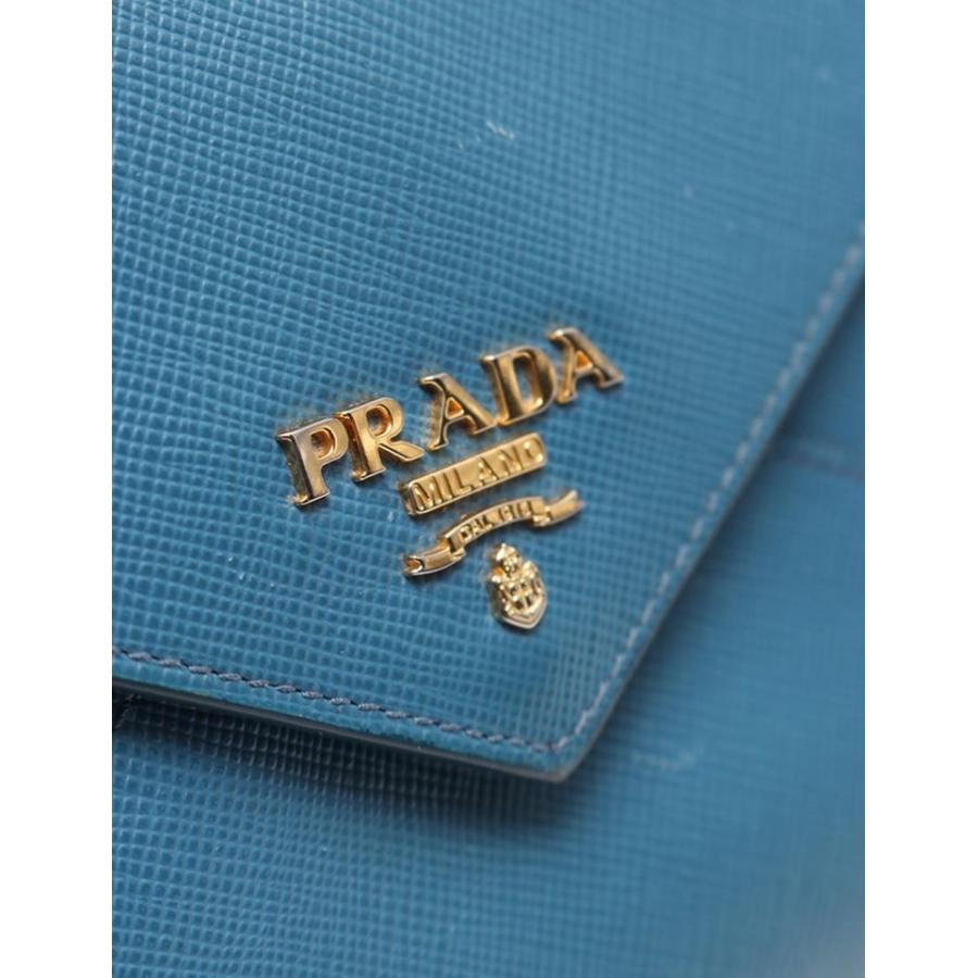 PRADA プラダ ドキュメントケース 1MF175 二つ折り財布 レザー ブルー系 【本物保証】｜3rboutipue｜07