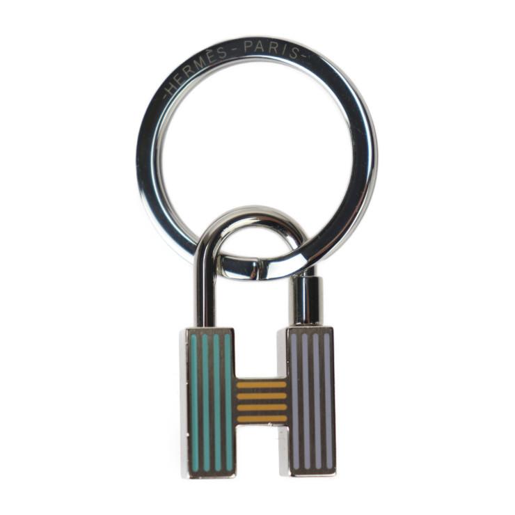 HERMES 超美品 エルメス カデナ クイズ レインボー キーホルダー