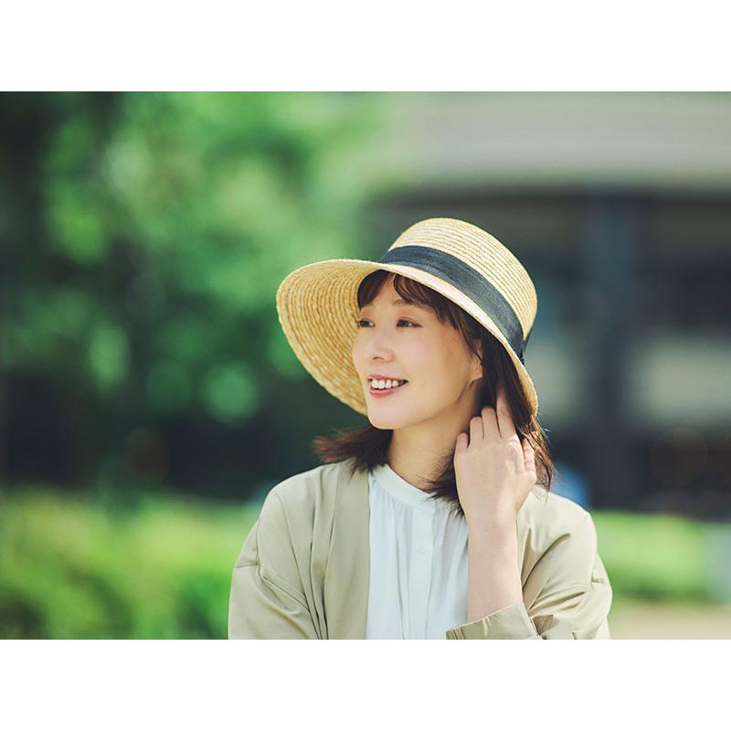 田中帽子店 Olivia オリビア 麦わら 女優帽 57.5cm uk-h144