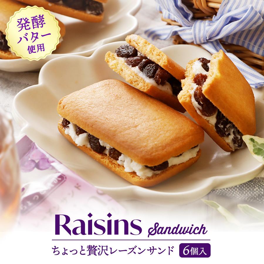 お菓子 ギフト クッキー 個包装 プレゼント 退職 レーズンサンド サンドクッキー ちょっと贅沢レーズンサンド 6個入り（Yahoo!・スリースター製菓）