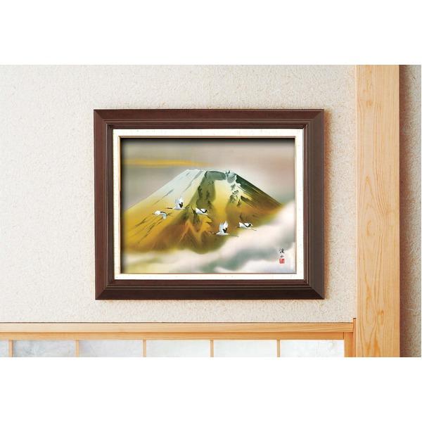 伊藤渓山　日本画額F6金　金富士　壁掛けひも付 伊藤渓山日本画額F6金金富士壁掛けひも付