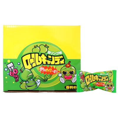 60円 やおきん ロールキャンディ 青りんご味 [1箱 24個入] : ミカミ