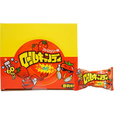 60円 やおきん ロールキャンディ ストロベリー味 [1箱 24個入