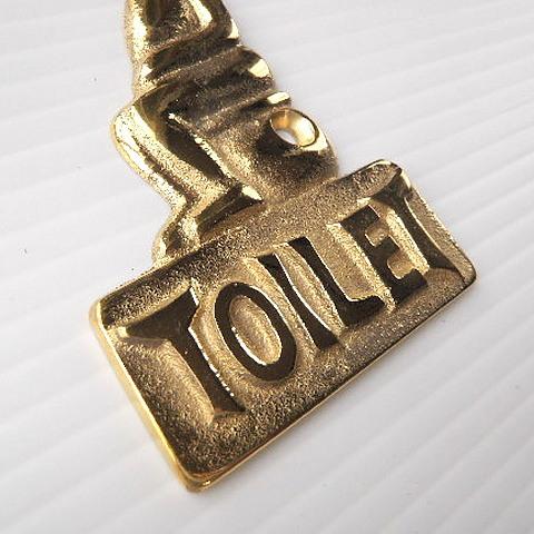 真鍮鋳造 ドアプレート TOILET女の子 サインプレート ネームプレート