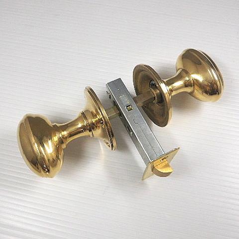 真鍮 ドアノブ オーバル ヴィクトリアン ハンドル 空錠タイプ : スリー