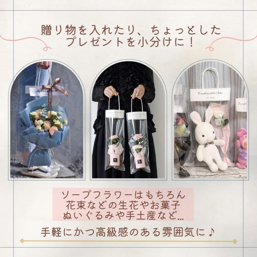 ラッピング 袋 透明 手提 バッグ ギフト用 花 お菓子 ぬいぐるみ