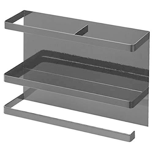 山崎実業 (Yamazaki) マグネット キッチンペーパー & ラップホルダー ブラック 約W29XD8XH20cm タワー キッチンペーパーホルダー