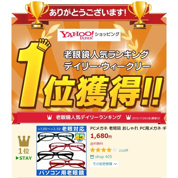PCメガネ 老眼鏡 パソコン用メガネ 軽量 クリアレンズ +1.0〜+2.5 (T2) |  | 04