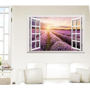 ウォールステッカー 窓 ラベンダー畑の風景 壁シール 紫の花 夜明け 綺麗な パープル はがせる 窓枠 1000c 41ウォールステッカー 通販 Yahoo ショッピング