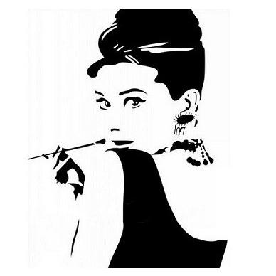 T ポイント5倍 転写式 ウォールステッカー 見返り オードリーヘップバーン 壁シール 北欧 映画 女優 モノトーン Supplystudies Com