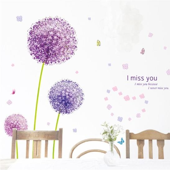 73 Off ウォールステッカー アリウムギガンチウム 壁シール 丸い紫色の花 蝶々 英文字 シンプル 北欧 雑貨 Cisama Sc Gov Br