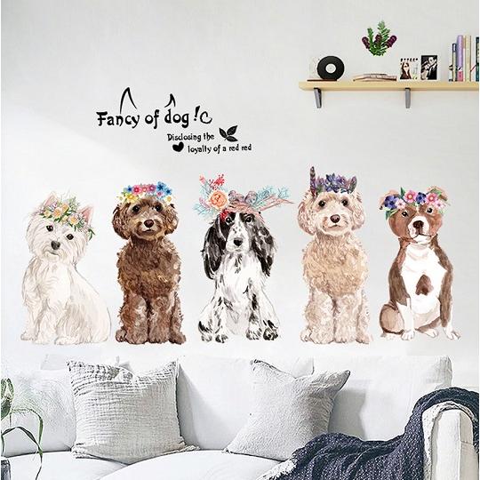ウォールステッカー 犬5匹 トイプードル ダックス かわいい 壁紙シール 花冠 動物 階段 デスク周り Animal Dog Toy Poodle 41ウォールステッカー 通販 Yahoo ショッピング