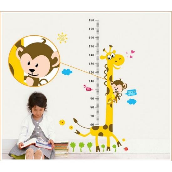 ウォールステッカー キリンの身長計 壁シール おさるさん 測れる 成長 剥がせる 黄色い動物 子供部屋に Ay1 41ウォールステッカー 通販 Yahoo ショッピング