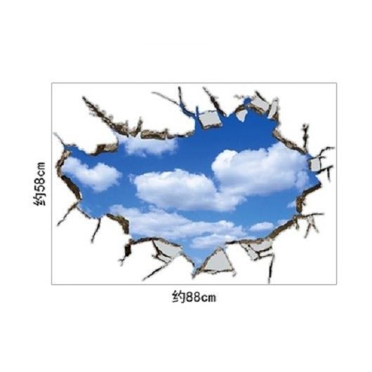ウォールステッカー 空パターン 3D 壁シール リアル 雲 青空 開放的な
