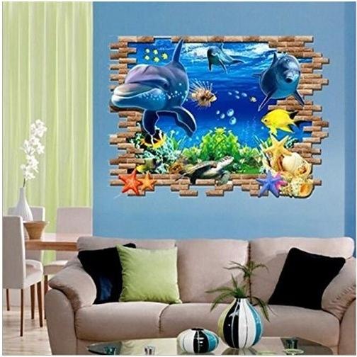 ウォールステッカー 飛び出す 海底のイルカ 3d 壁シール 魚 水族館気分 はがしやすい 海の生き物 Ay9706 41ウォールステッカー 通販 Yahoo ショッピング