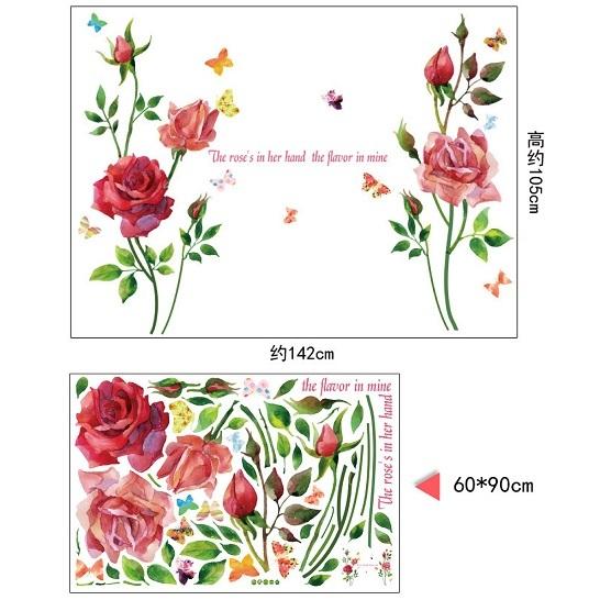 ウォールステッカー 水彩の赤い薔薇 蝶と英文字 壁紙シール 剥がせる 花 園芸 リビング ガラスドア Flower Water Red Rose 41ウォールステッカー 通販 Yahoo ショッピング