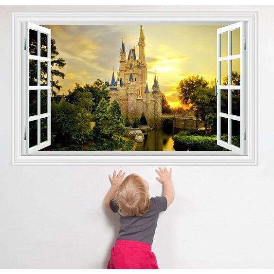 ウォールステッカー 窓 プリンセスシンデレラ城 3d壁シール 昼のお城 剥がしやすい ディズニー None12 41ウォールステッカー 通販 Yahoo ショッピング