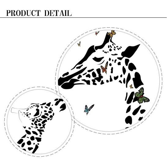 ウォールステッカー キリンの親子 バタフライ 壁画 アートデカール 黒基調 モダン 動物 簡単 Diy Sk9067 41ウォールステッカー 通販 Yahoo ショッピング