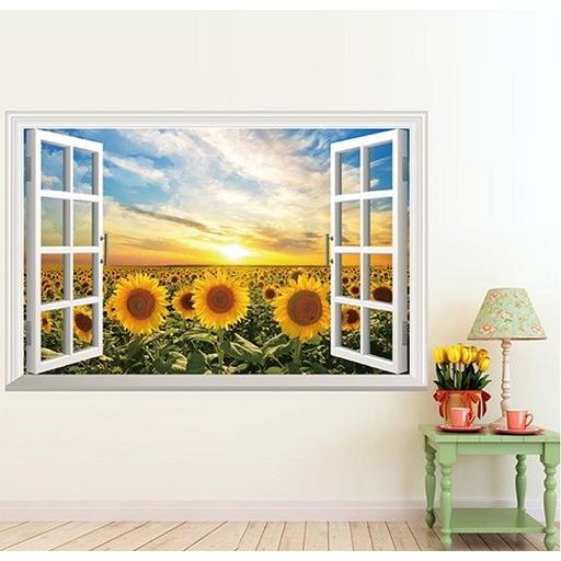 ウォールステッカー 窓 ひまわり畑 壁シール 夕焼け 広大な風景 地平線 はがせる 向日葵 サンセット Xh0996c 41ウォールステッカー 通販 Yahoo ショッピング