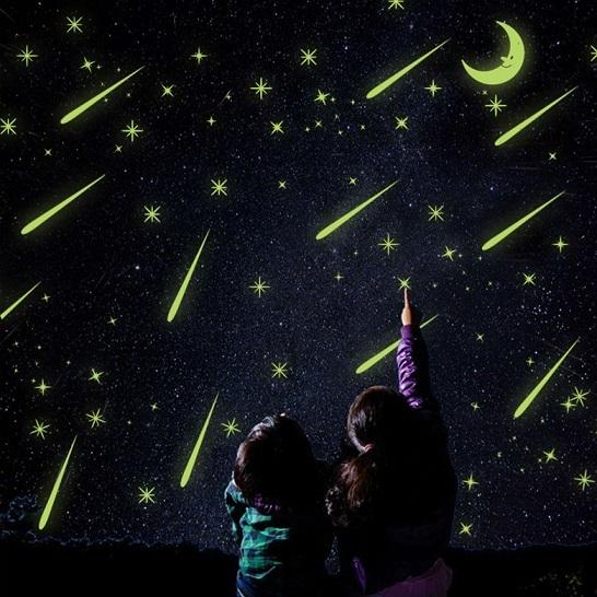 ウォールステッカー 流れ星 月 蛍光シール 綺麗な シューティングスター 剥がせる ムーン 蓄光 夜光 Y0037 41ウォールステッカー 通販 Yahoo ショッピング