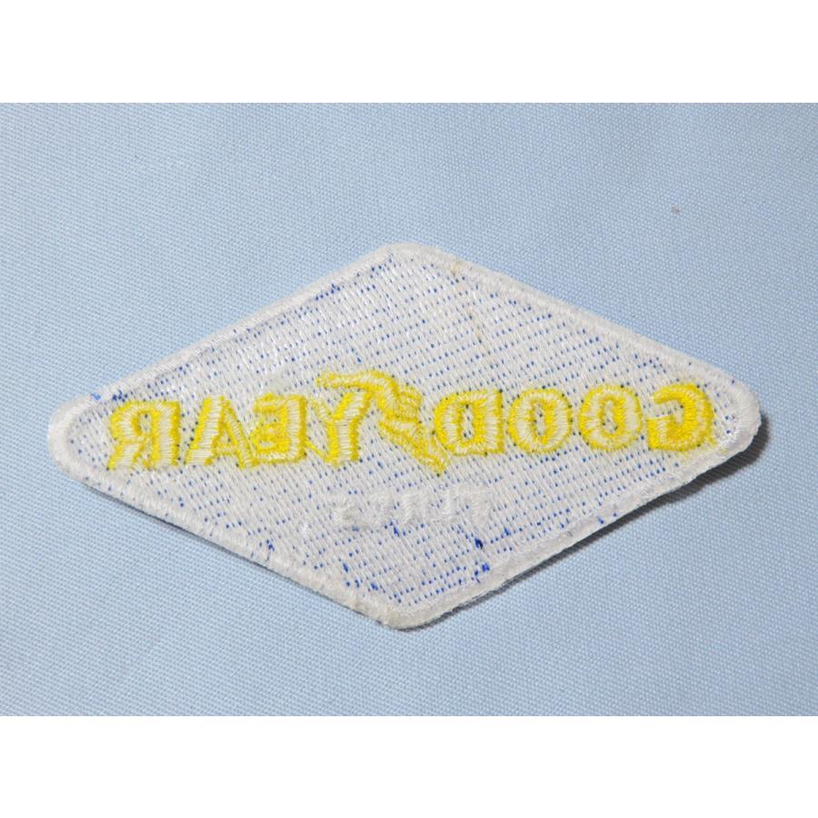 GOOD/YEAR TIRES グッドイヤー ひし形 青ベース黄色文字☆アイロン刺繍 