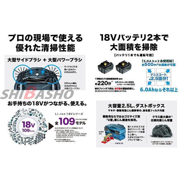 マキタ（makita） ロボット クリーナ RC200DZSP 6.0Ah バッテリ2個