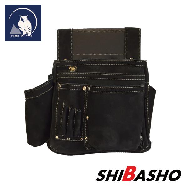 ふくろ倶楽部 本皮製釘袋 黒 四型 SZN-834K
