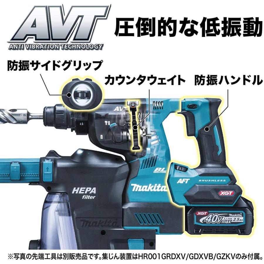 マキタ makita 40Vmax 28mm充電式ハンマドリルHR001GRDXV 青 黒 マキタ makita 40Vmax 28mm充電式ハンマドリルHR001GRDXV 青 黒