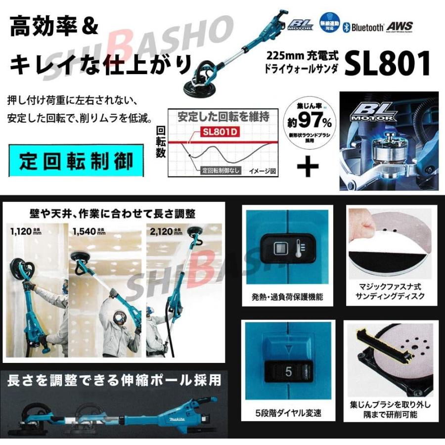 マキタ(makita) 充電式ドライウォールサンダ SL801DRGX(バッテリ×2・充電器・ツールバッグ付)｜4840｜02