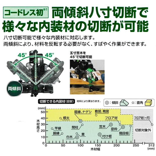 HiKOKI（ハイコーキ） マルチボルト(36V)コードレス卓上スライド丸のこ C3606DRB(K)(NN)【本体のみ/蓄電池・充電器別売】｜4840｜06