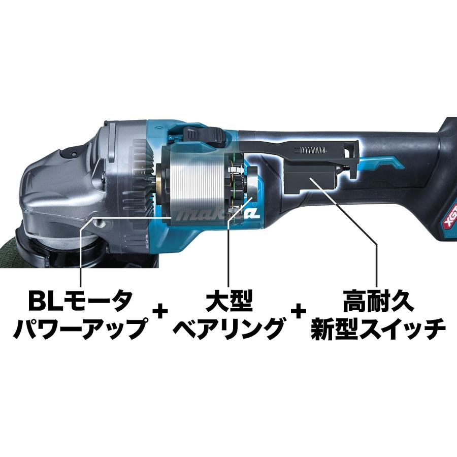 マキタ(makita) 40VMAX 100mmスライドスイッチ充電式ディスクグラインダ GA017GRMX【バッテリBL4040×2・充電器DC40RA・ケース付】｜4840｜09