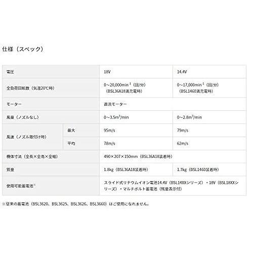 HiKOKI ハイコーキ 14.4V 18V 兼用 充電式 ブロワ RB18DC用