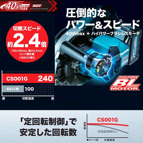 マキタ(makita) 40Vmax充電式185mmチップソーカッタ CS001GZ【本体のみ・DCホワイトメタルチップソー】｜4840｜03