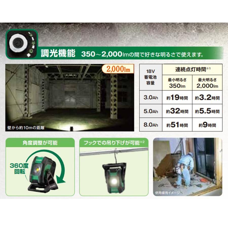 HiKOKI ハイコーキ 18V コードレスワークライト UB18DB (NN HiKOKI ハイコーキ 18V コードレスワークライト UB18DB (NN