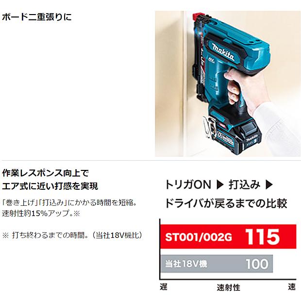 マキタ makita 40Vmax 充電式タッカ 幅10mm ST002GZK 本体 マキタ makita 40Vmax 充電式タッカ 幅10mm ST002GZK 本体