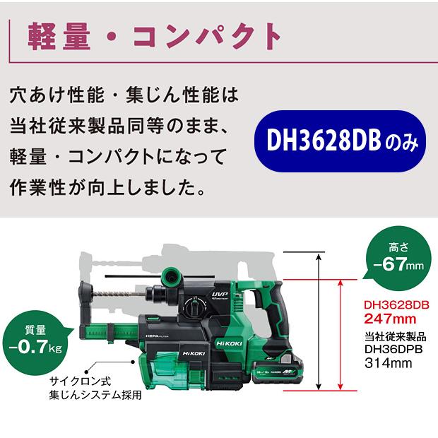 HiKOKI ハイコーキマルチボルト (36V)コードレスロータリハンマドリル 