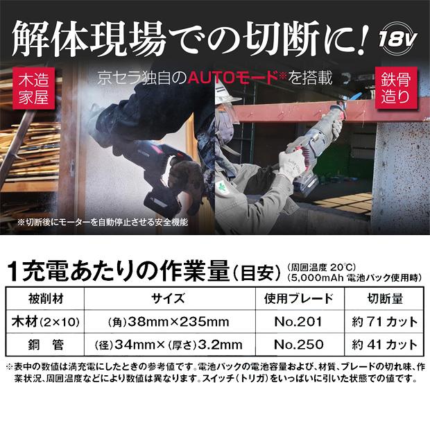 KYOCERA（京セラ） kyocera18V充電式レシプロソー DRJ1830L5 電池 