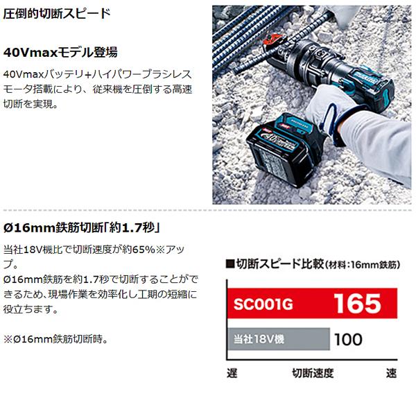 マキタ makita 40Vmax充電式鉄筋カッタ SC001GZK 本体のみ マキタ makita 40Vmax充電式鉄筋カッタ SC001GZK 本体のみ