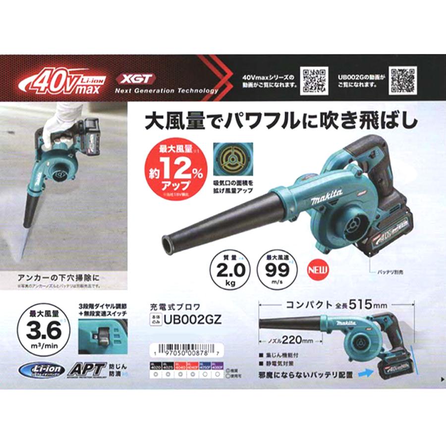 マキタ（makita） makita 40Vmax 充電式ブロワ UB002GZ 本体のみ : 柴 