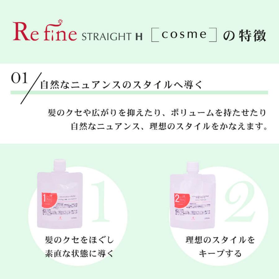 リファインストレートH コスメ コスメパーマ 各100g セルフ くせ毛 ス