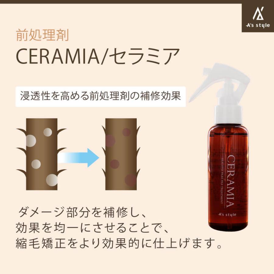 縮毛矯正 前処理剤 CERAMIA 100mL パウチタイプ メール便 代引不可｜4960｜03