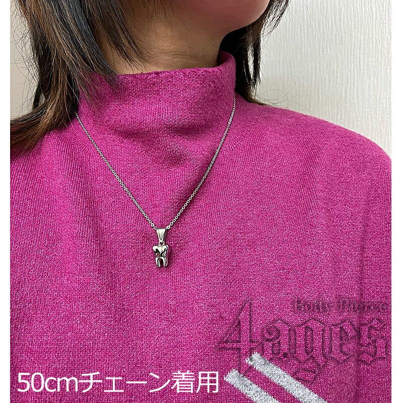アクセサリー ステンレス チェーン付き ティースネックレス / シルバー